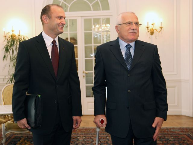 Prezident Klaus a ministr Langer